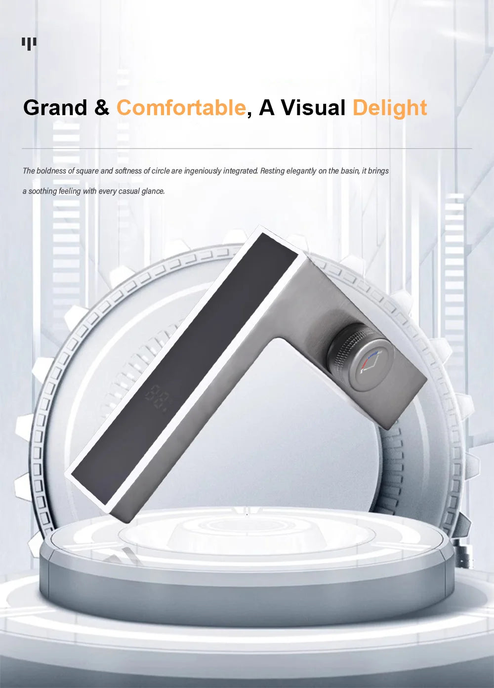 Modern Bathroom Faucet Led Temperature Display Smart Bathroom