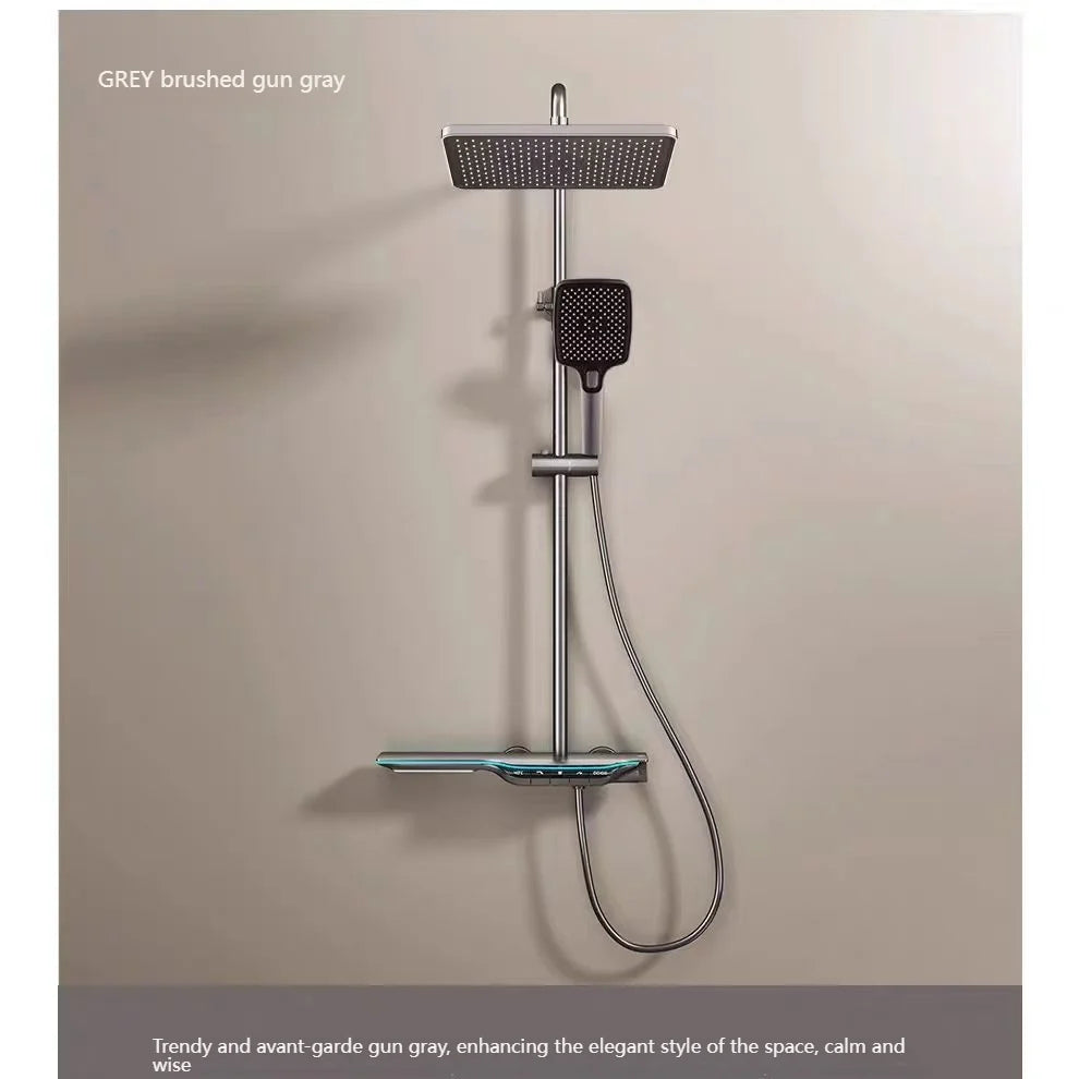 Digital Display Shower Bathroom Rainfall Piano Button Showers