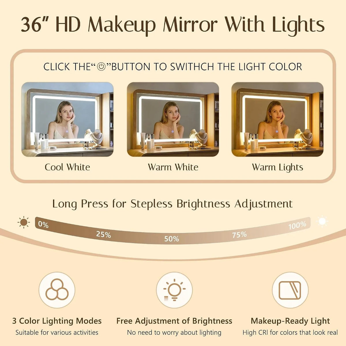 50 Modern Makeup Vanity Lighted 35 43 Mirror