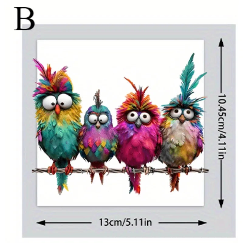 1pc Funny Bird Creative Glass Window Decorative Stickers