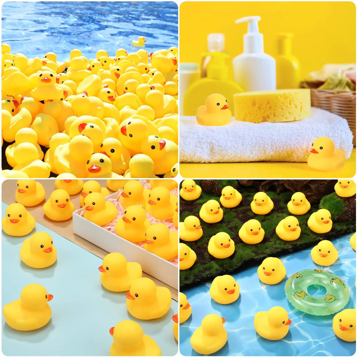 50/100/150pcs Mini Rubber Ducks Bulk Tiny Baby Shower