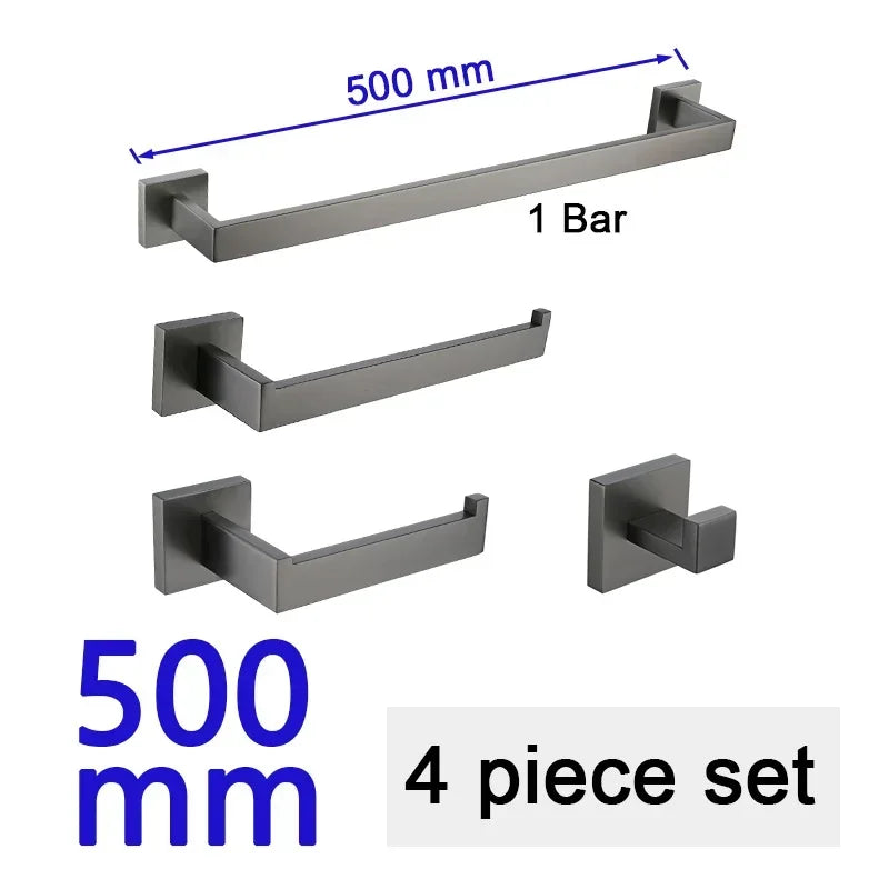 Gunmetal Stainless Steel Bathroom Accessorie Hardware Towel Rack