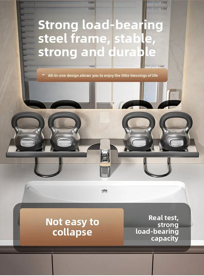 No Drill Stainless Steel Sink Organizer Wall Mounted