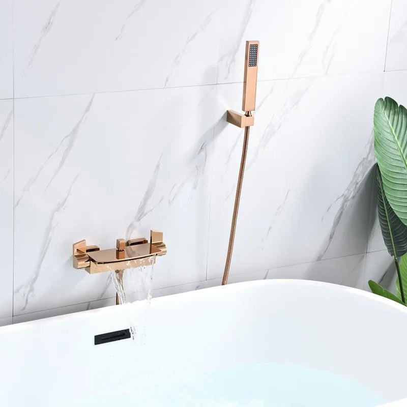 Tuqiu Rose Gold Bathtub Shower Faucet Brass Bathtub