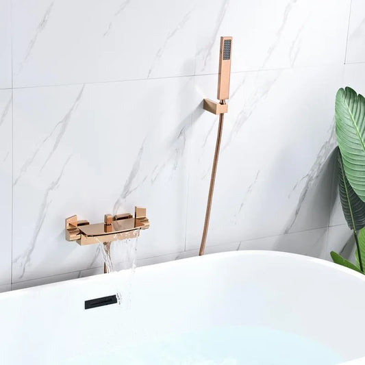 Tuqiu Rose Gold Bathtub Shower Faucet Brass Bathtub