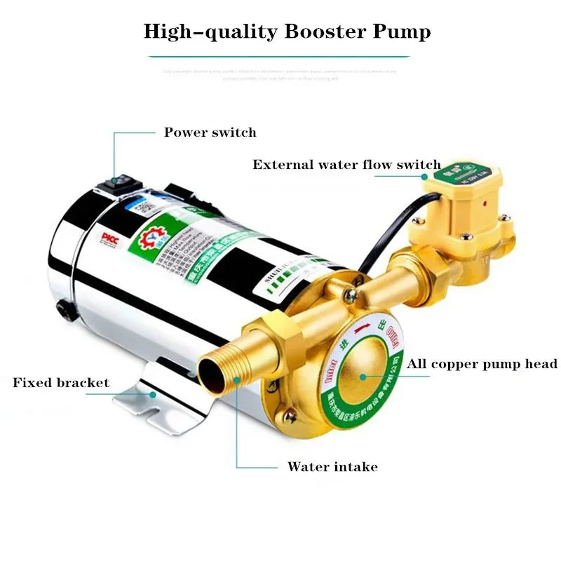 220v Booster Pump Mute Tap Water Pipeline/Heater Automatic
