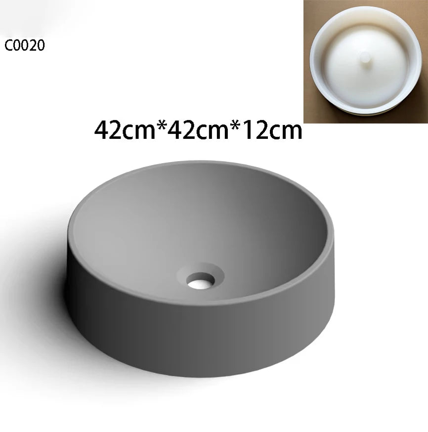 Circular Concrete Sink Silicone Mold Bathroom Square Sink