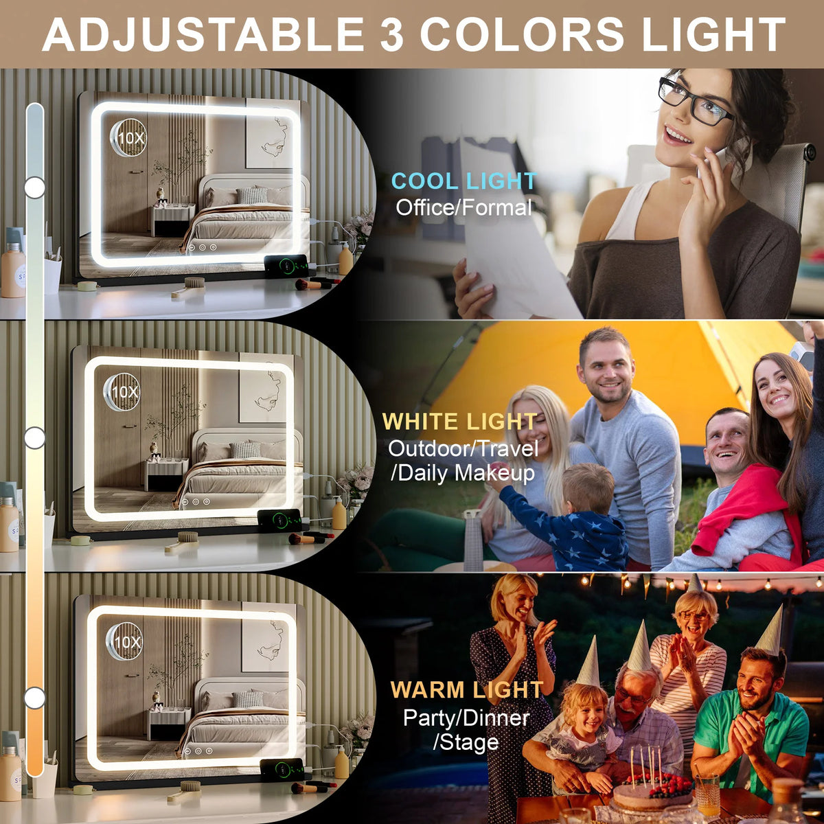 Extra Large Hollywood Vanity Mirror Led Lights Color