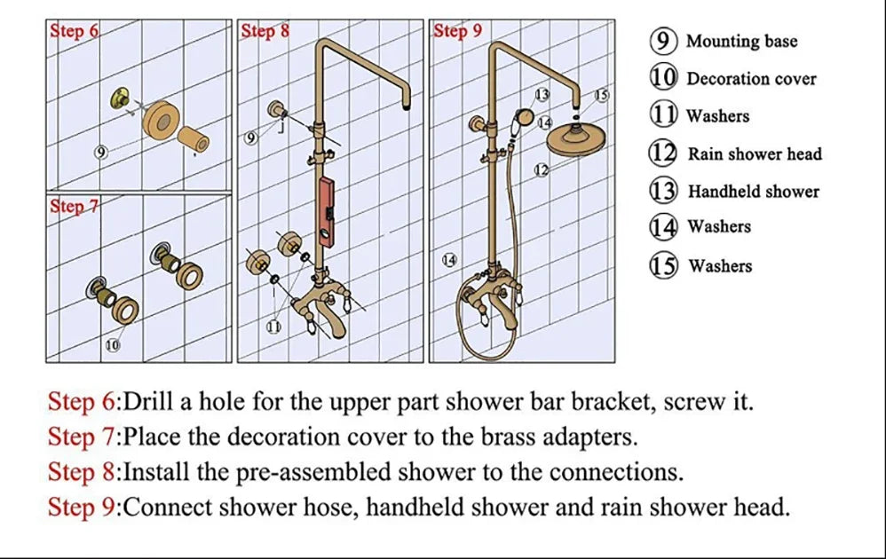 Colors Piano Bathrooom Shower 12 Inch Rainfall Shower