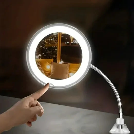 Led Makeup Mirror 10x Magnifier & Flexible Gooseneck