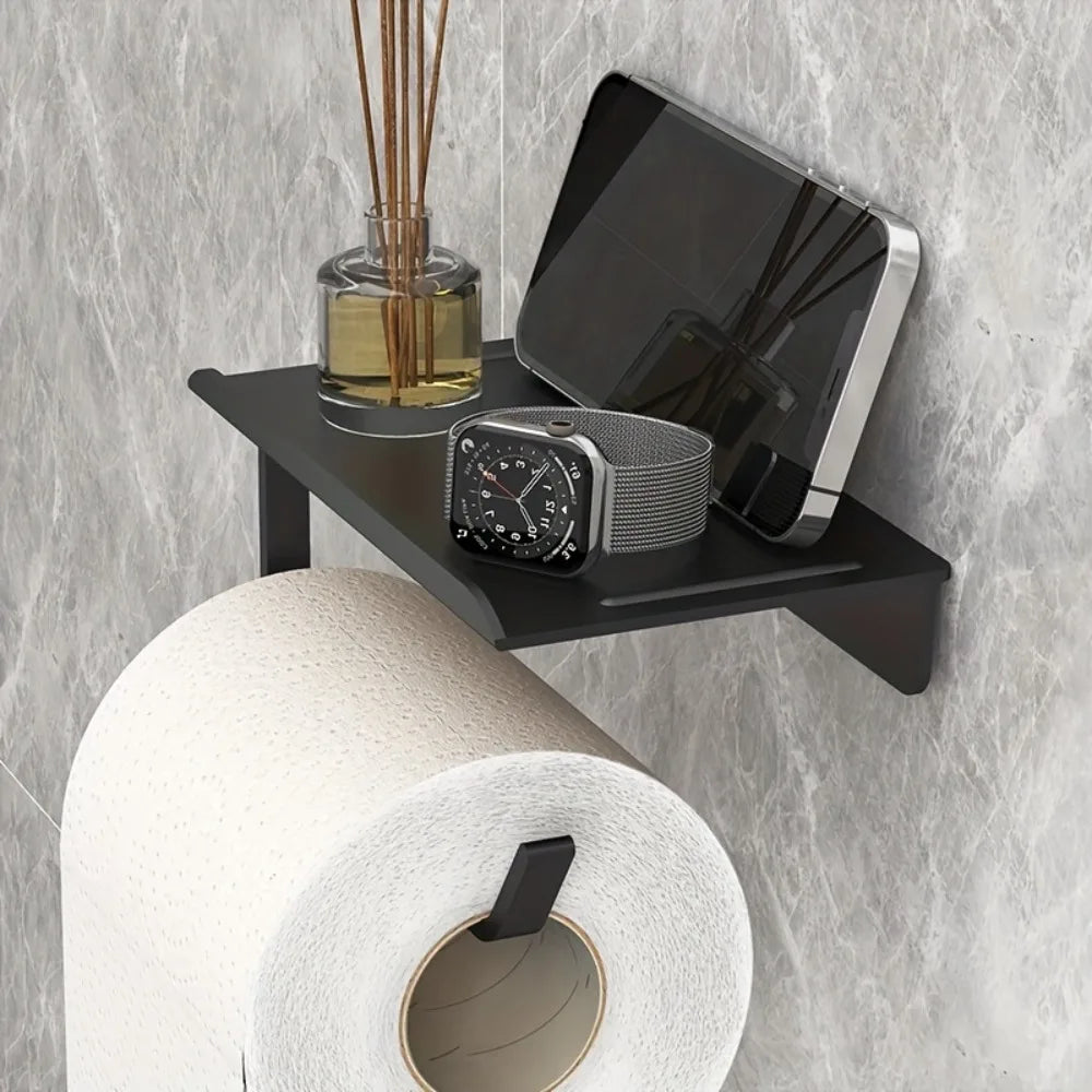 Wall Mounted Toilet Paper Holder No Drill Self