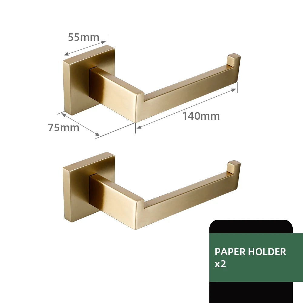 Matte Gold Towel Rack 304 Stainless Steel Towel