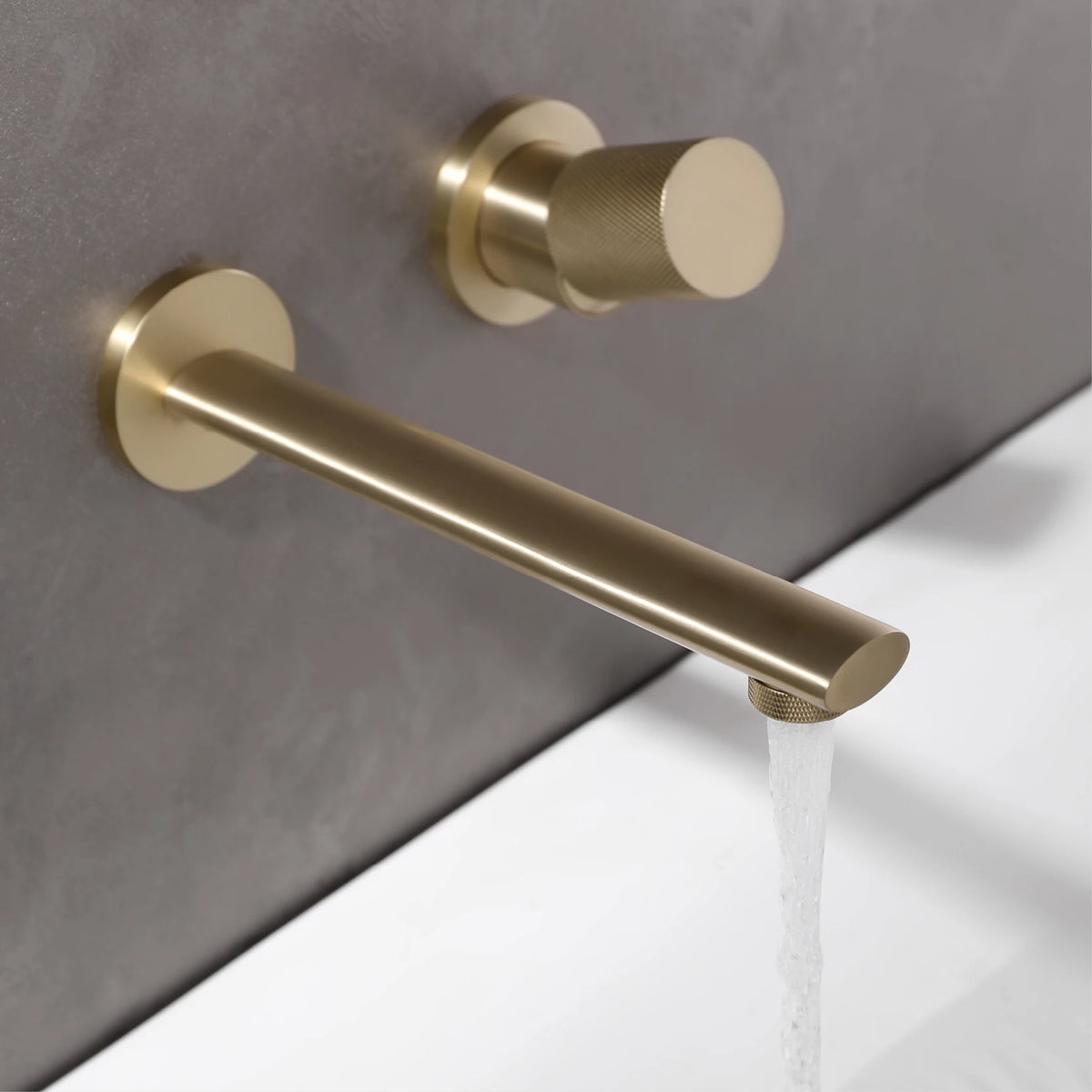 Luxruy Rose Gold Brass Wall-Embedded Bathroom Faucet 2hole