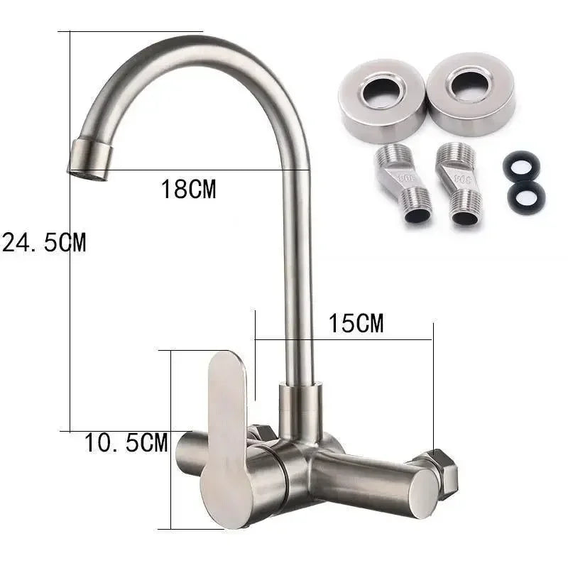 Stainless Steel Faucet Wall Mounted Cold Tap Bathroom