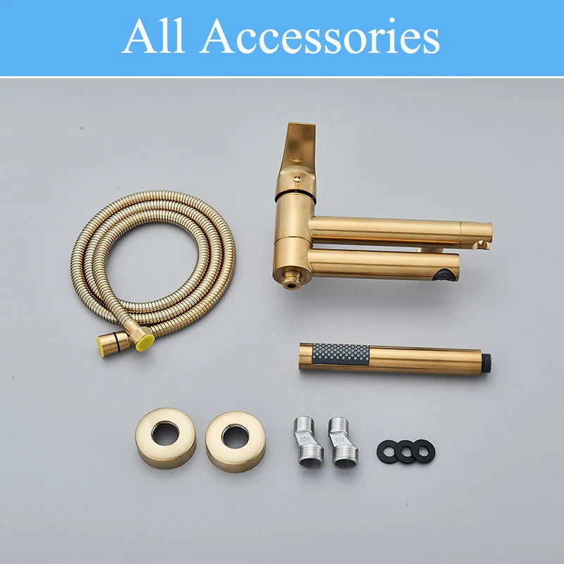 Bathtub Faucet Brass Wall Mounted Bathroom Shower Mixer