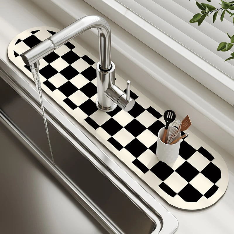 Sink Faucet Mat Drain Pad Absorbent Bathroom Splash