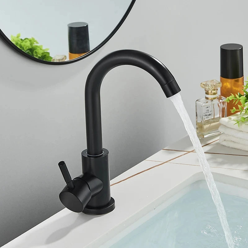 304 Stainless Steel Bathroom Basin Faucet Cold Wash