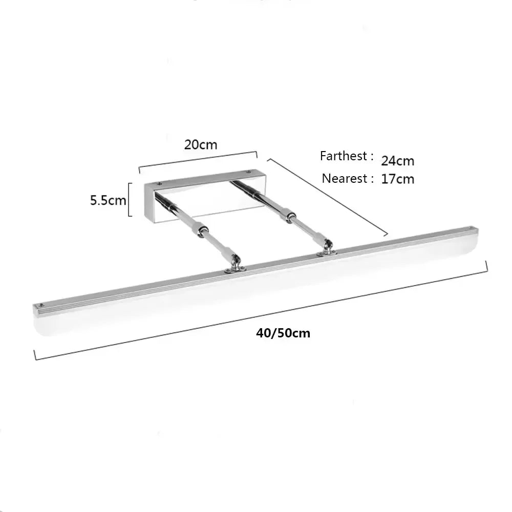 Retractable Bathroom Mirror Front Wall Light Dressing Table
