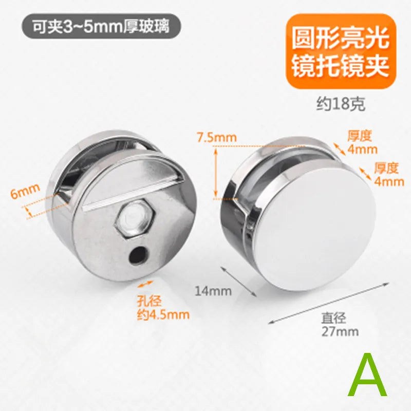 4pcs Glass Clamp Bathroom Mirror Clips Zinc Alloy