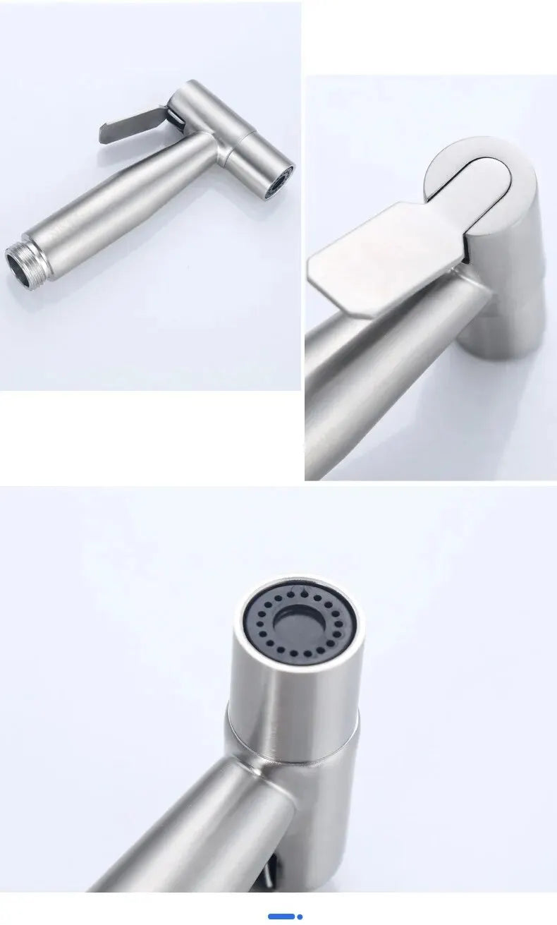 4pc/Set Bidet Toilet Sprayer Bidet Shower Faucet Stainless