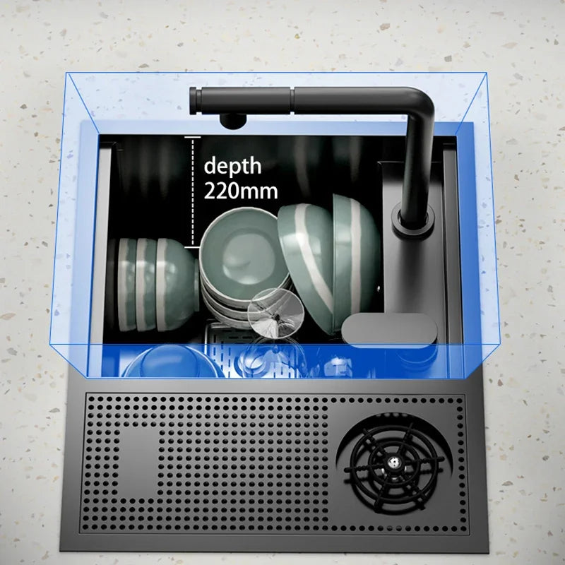 Hidden Cup Washer Nano 304 Stainless Steel Sink