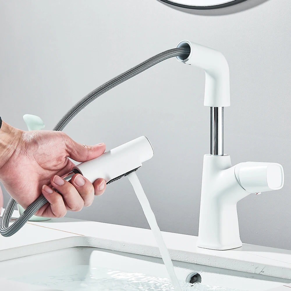 Bathroom Sink Faucet Lift Up Down Stream Sprayer