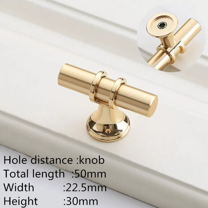 Kk&Fing Cabinet Wardrobe Door Golden Handles Lengthen Light