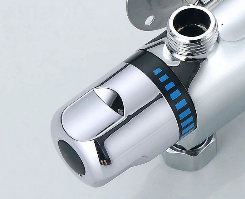 Chrome Brass Thermostatic Shower Faucet Mixer Valve Dual