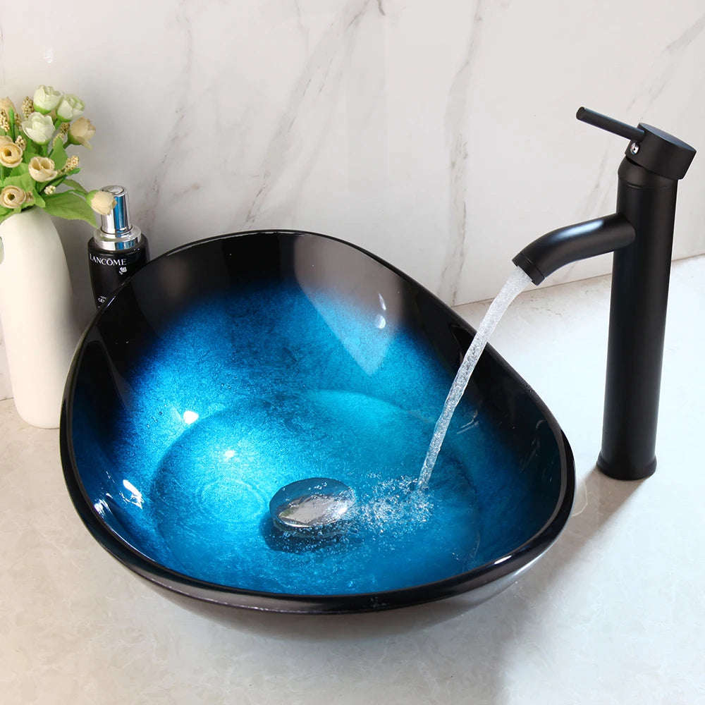 Kemaidi Bathroom Sink Countertop Basin Bowl Faucet Washroom