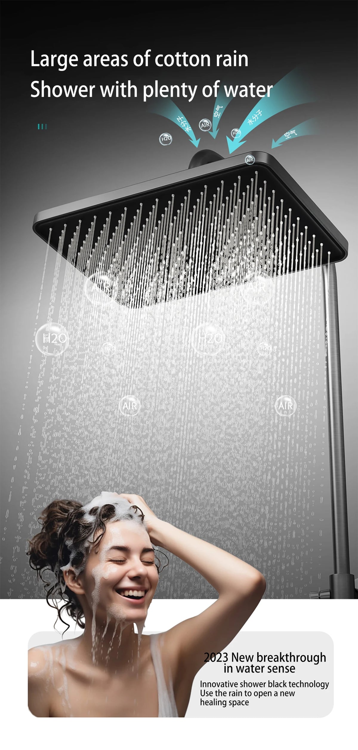 Luxury Smart Digital Temperature Shower System Bathroom Rain