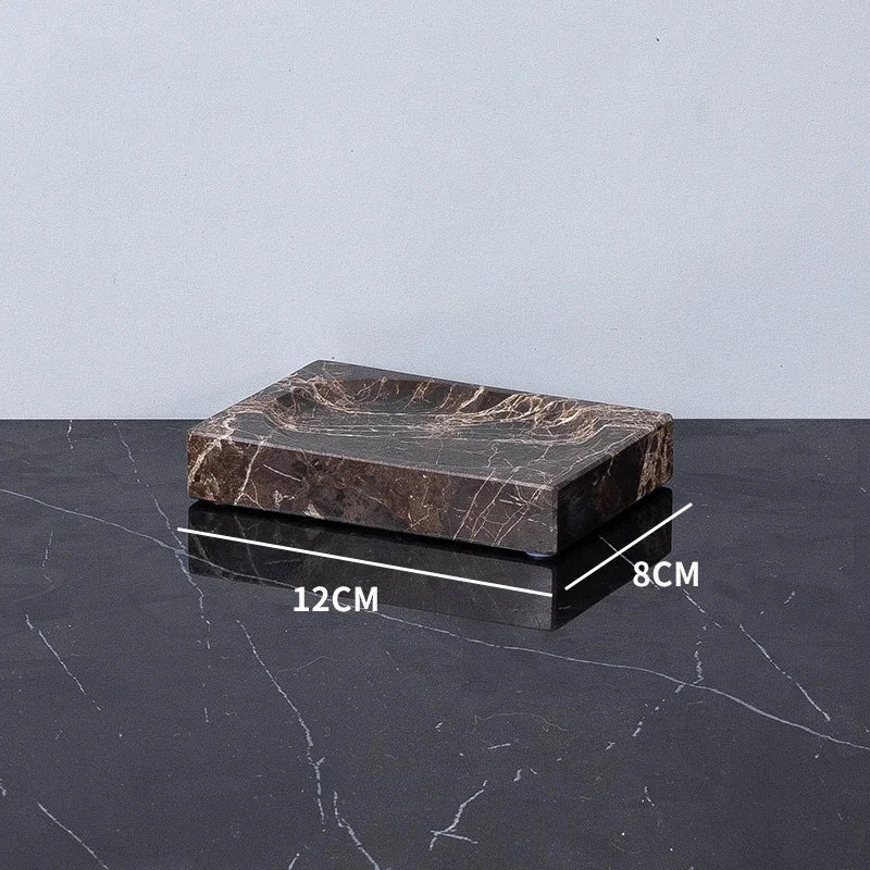 Dark Natural Marble Bathroom Brown Luxury Toothbrush Holder