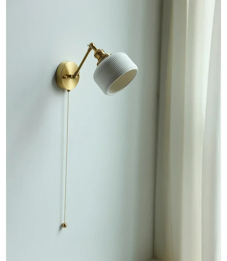 Ceramic Modern Wall Lamp Beside Pull China Switch