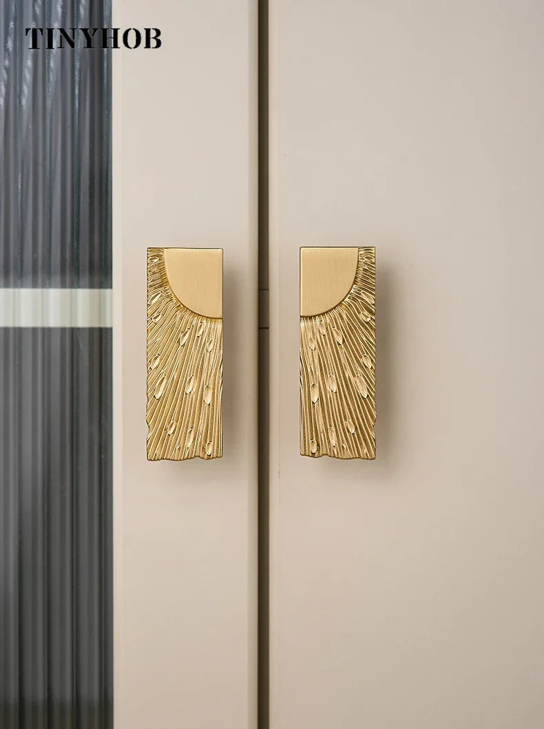 Unique Lines Satin Brass Handle Closet Wardrobe Door