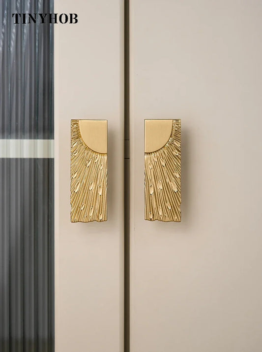 Unique Lines Satin Brass Handle Closet Wardrobe Door