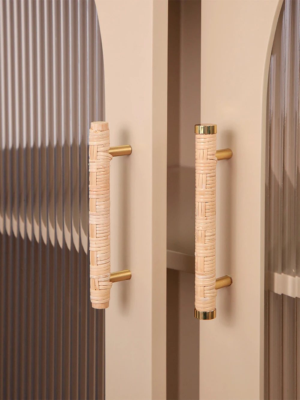 Wooden Rattan Cabinet Door Handles Unique Drawer Pulls
