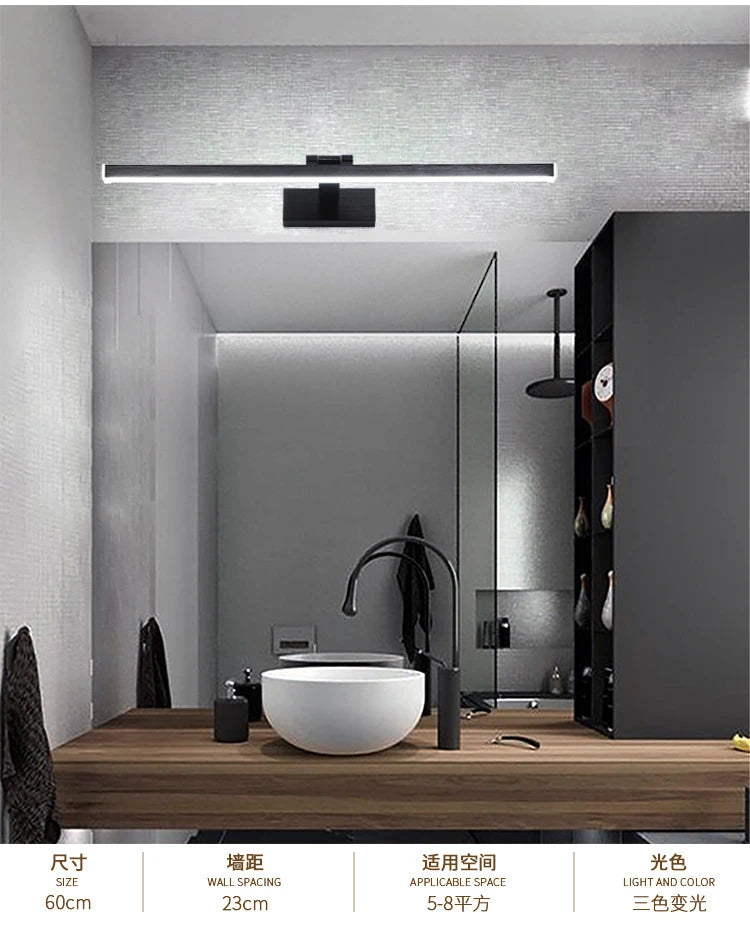 Led Modern Acrylic Wall Lamp White Black Mirror