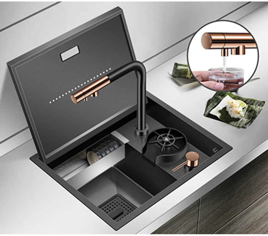 Nanometer Hidden Bar Island Sink 304 Stainless Steel
