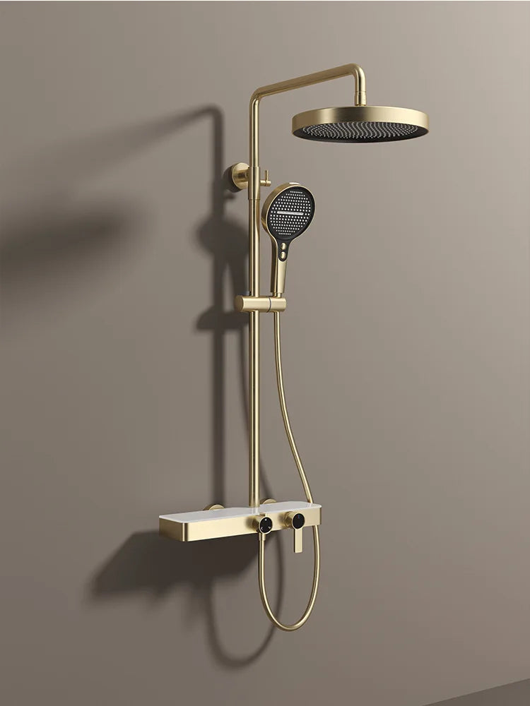 Brushed Gold Bathroom Shower Quality Brass Cold Bathroom