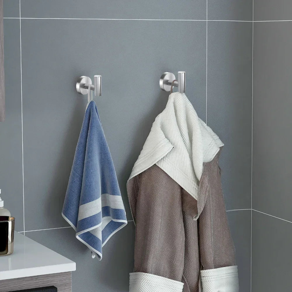 2pcs Polished Bathroom Towel Hooks Stainless Steel Coat