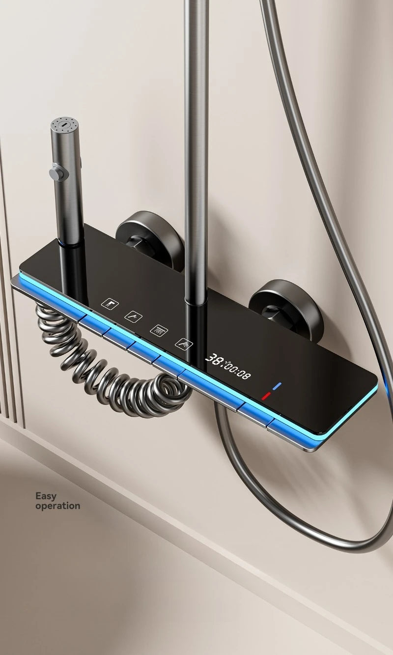 Grey Shower System Ambient Light Intelligent Digital Shower