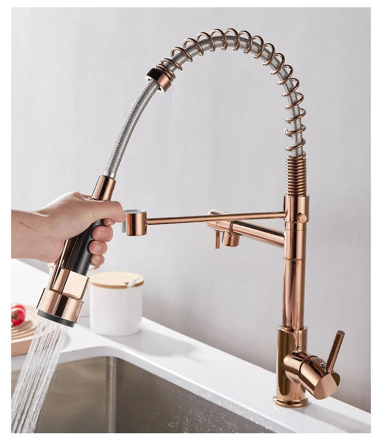 Gold Stainless Steel Faucet Cold Water Mixers Hole