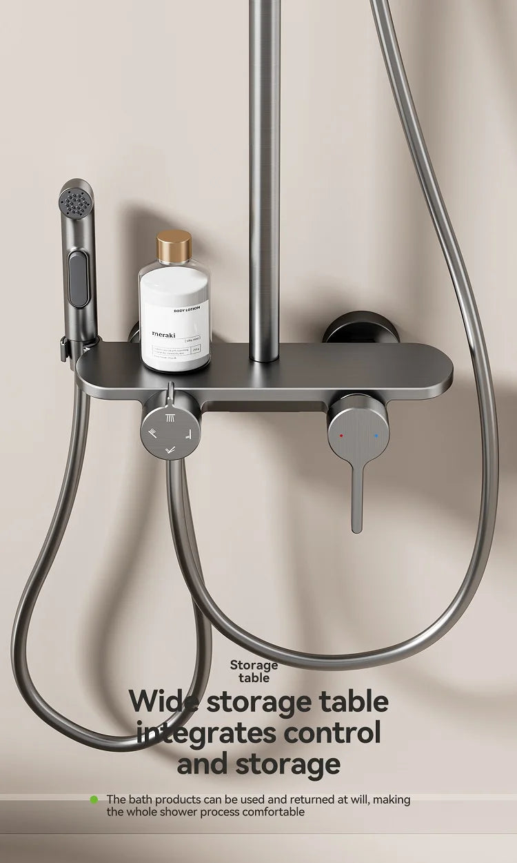 Four Ways Water Outlet Shower System Rainlfall Pressurized