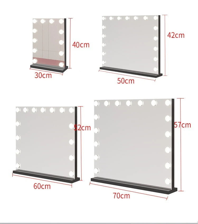 European Square Mirror Hollywood Makeup Mirror Light Bulb