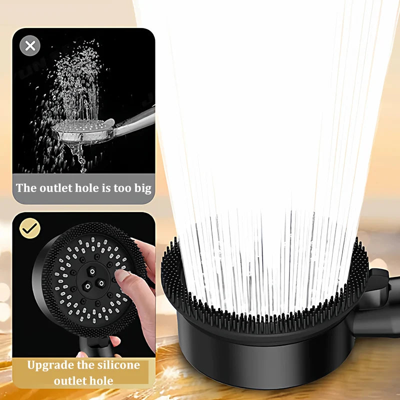 Modes High Pressure Turbo Shower Head Spa Massage