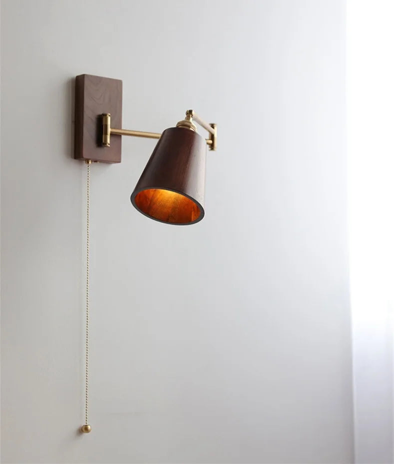 Iwhd Walnut Ash Wood Led Wall Lamp Sconce