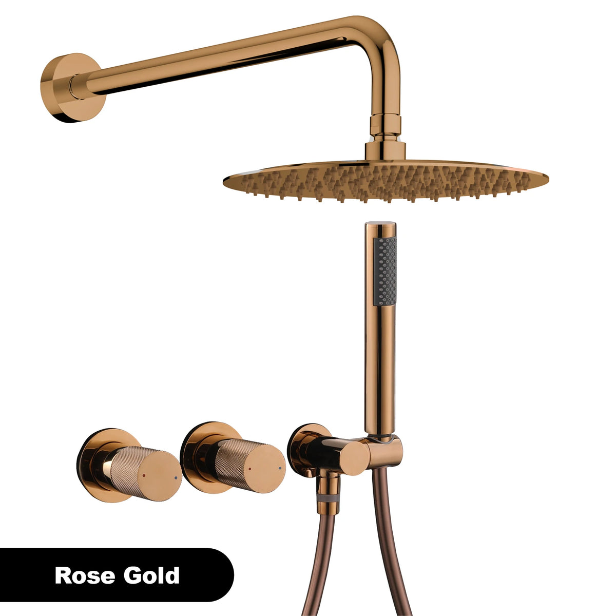 Luxury Gun Gray Brass Wall Mounted Shower System