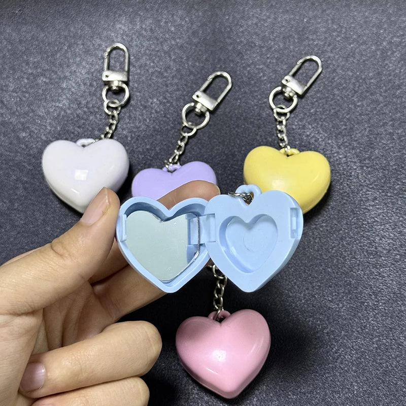 Mini Diy Plastic Box Keychain Mirror Storage In