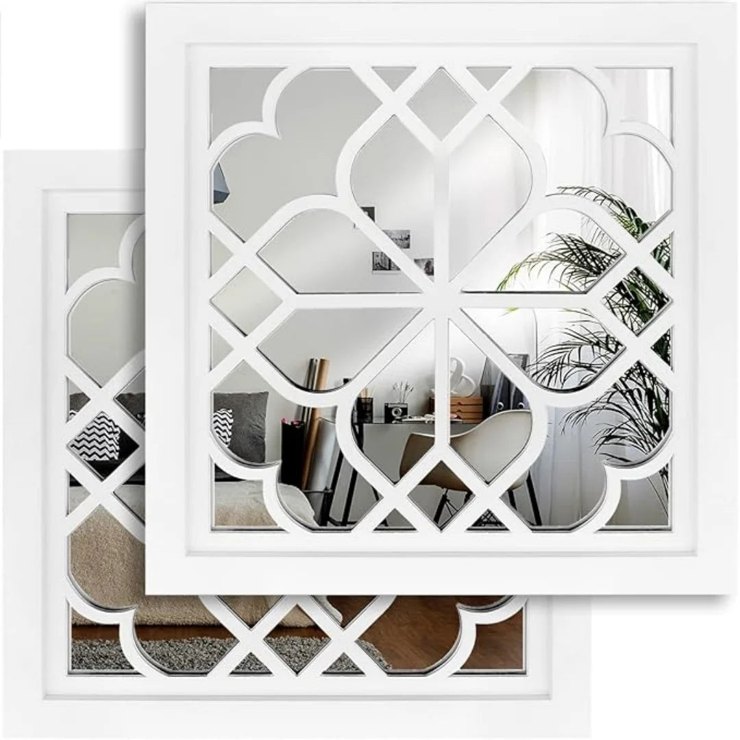 2d Retro 2pcs Wooden Acrylic Rectangular Square Wall