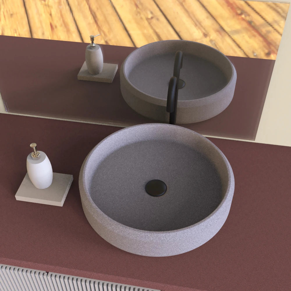 Circular Concrete Sink Silicone Mold Bathroom Square Sink