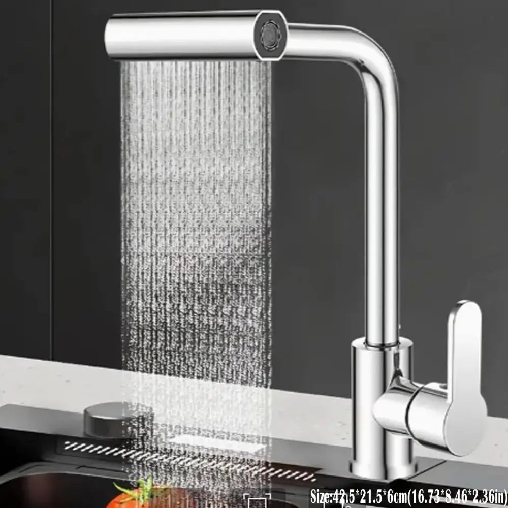 Rotation Function Stainless Steel Faucet Handle Modes Waterfall